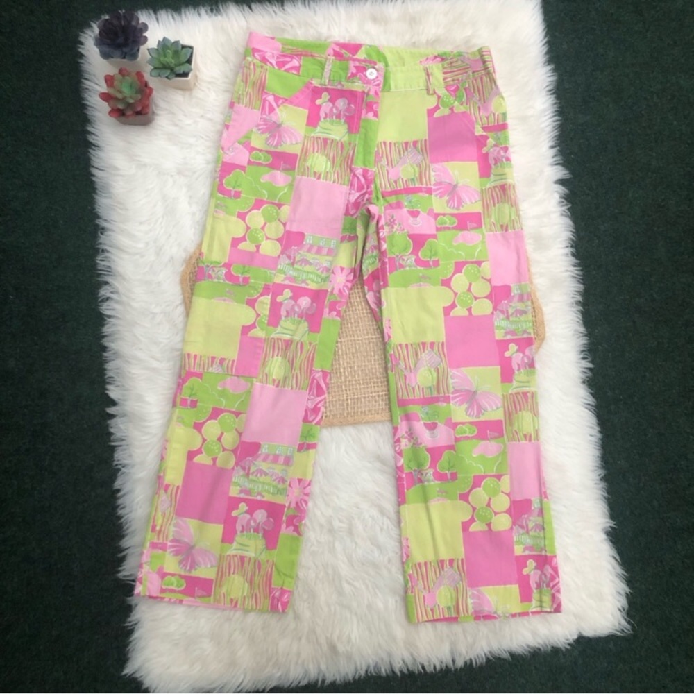 Lilly Pulitzer Golf Patchwork Print Capri Pants - image 2